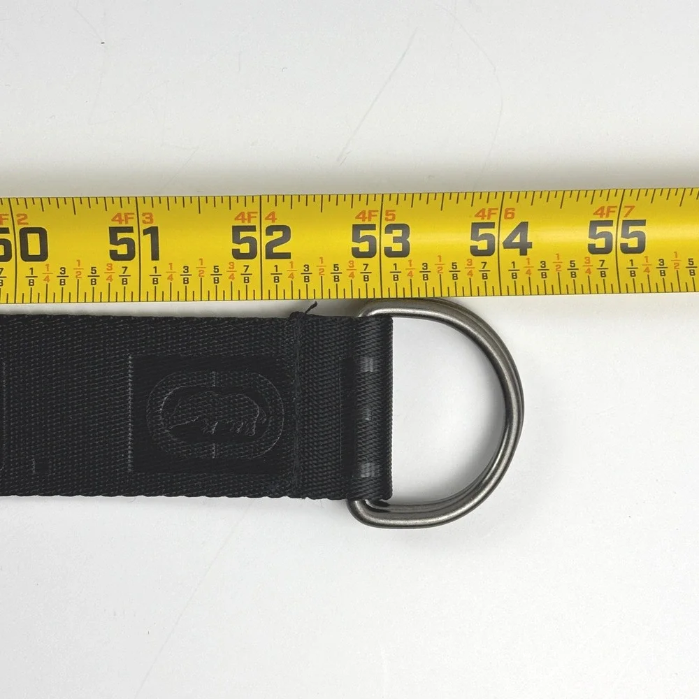 Ecko Unltd Web Belt Mens 52.5 Black Excellent D-Ring Logo Streetwear